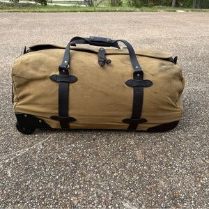 Filson Tan Twill Rolling Duffel Bag - Large